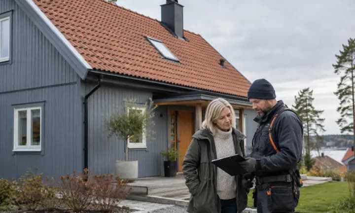 Samtal om husets tak och planerade åtgärder